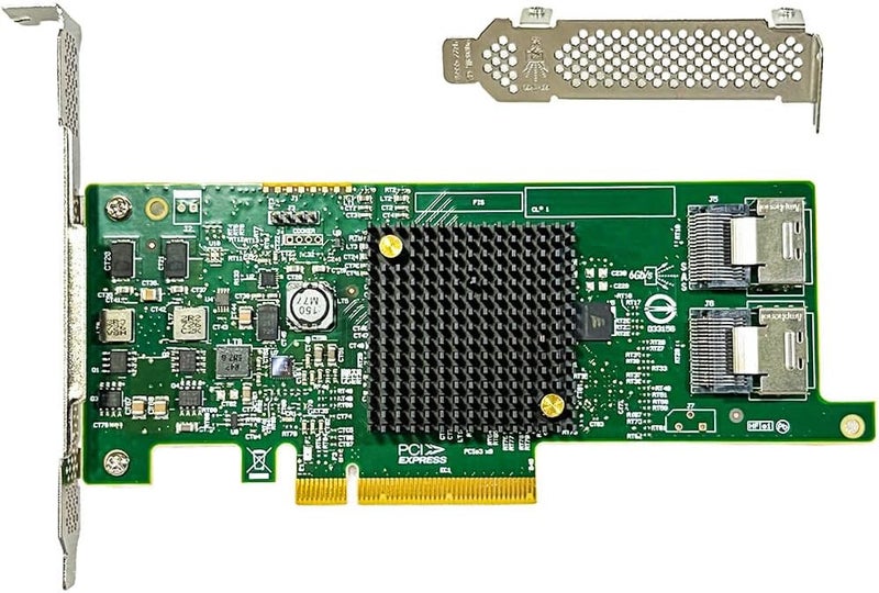 LAMPAN بطاقة SAS HBA متوافقة مع LSI 9207-8i وضع IT بطاقة توسيع PCIe SATA، 8 منافذ 6Gbps PCIe 3.0، دعم موسع SAS، وحدة تحكم HBA مع 2× كابلات SFF-8087 إلى 4× SATA لـ ZFS TrueNAS unRAID Proxmox - Image 2